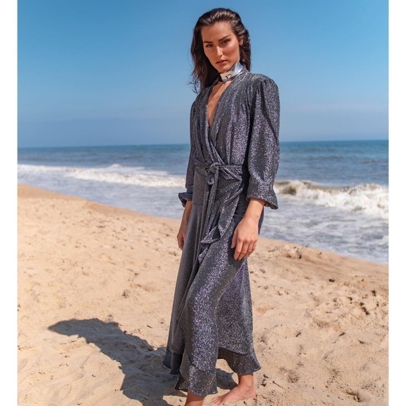PatBO Metallic Wrap Dress 6 - Picture 4 of 10